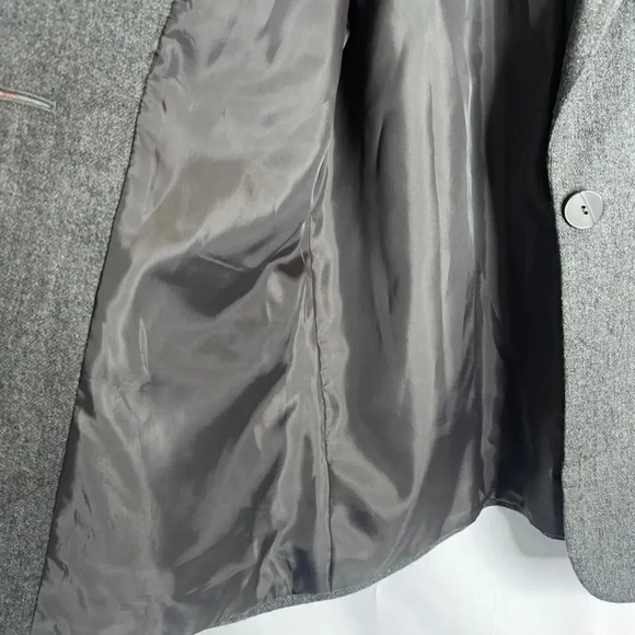 Sag Harbor Dark Gray Classic 100% Pure New Wool One Button Blazer Jacket Size 12 - Picture 7 of 10